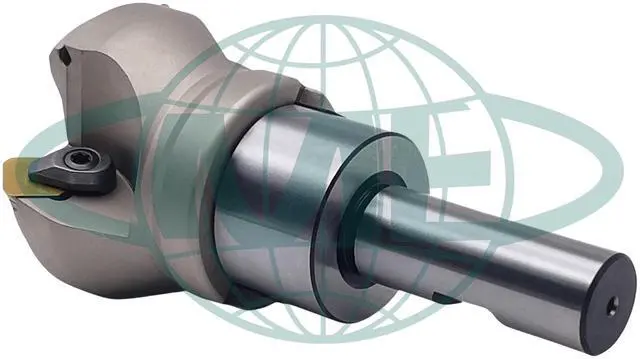 Alt view image 3 of 5 - CME 2" 45° Indexable Face Mill w/ 3/4" Weldon Shank Arbor, SEAN42 Inserts Included, 3 Flutes