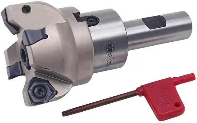 Main image of CME 2-1/2" 90° Indexable Face Mill w/ 3/4" Weldon Shank Arbor, WNMG080616 Inserts Included, 4 Flutes