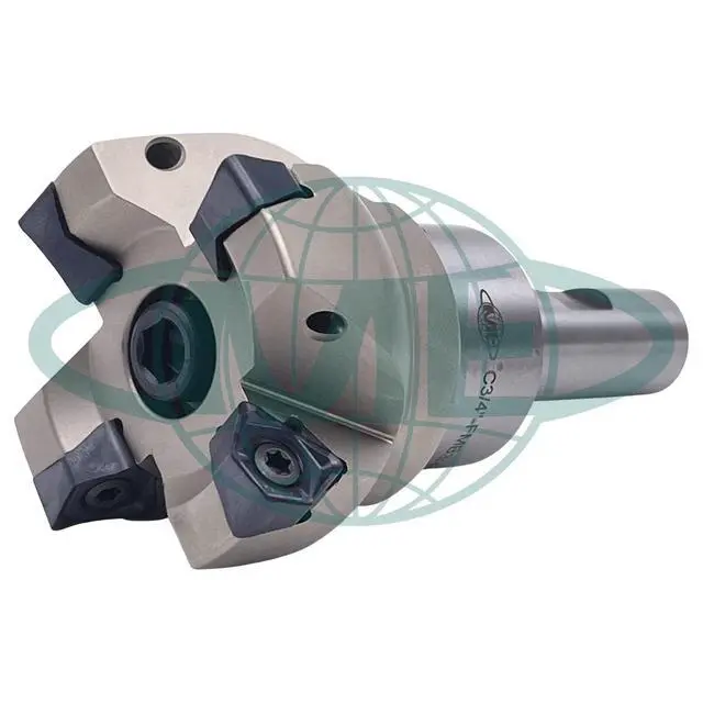 Alt view image 2 of 5 - CME 2-1/2" 90° Indexable Face Mill w/ 3/4" Weldon Shank Arbor, WNMG080616 Inserts Included, 4 Flutes