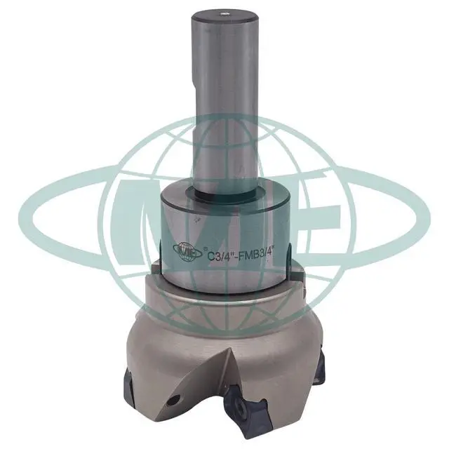 Alt view image 5 of 5 - CME 2-1/2" 90° Indexable Face Mill w/ 3/4" Weldon Shank Arbor, WNMG080616 Inserts Included, 4 Flutes