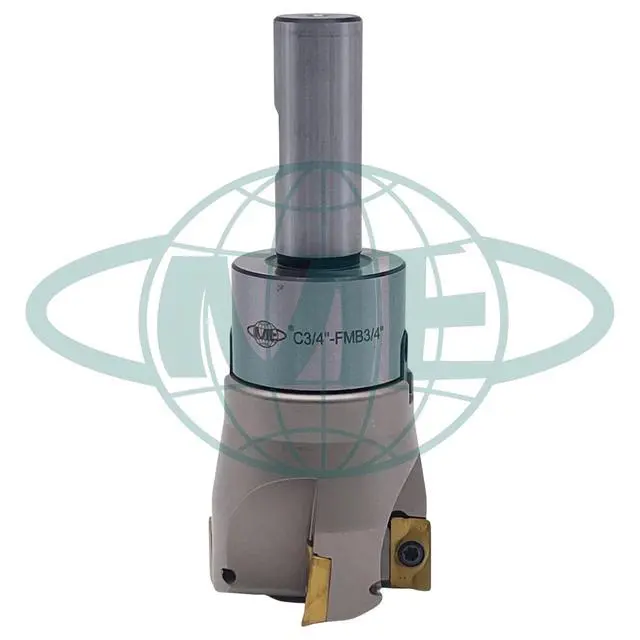 Alt view image 5 of 5 - CME 2" 90° Indexable Face Mill w/ 3/4" Weldon Shank Arbor, APKT1604 Inserts Included, 4 Flutes