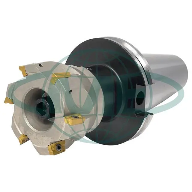 Alt view image 2 of 6 - CME 3" 90° Indexable Face Mill w/ CAT50 Arbor, APKT1604 Inserts Included, 6 Flutes