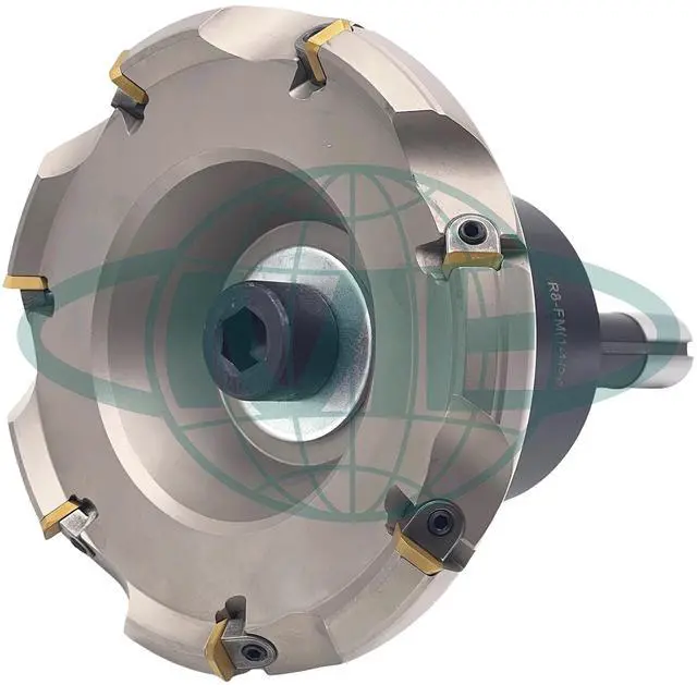 Alt view image 2 of 5 - CME 6" 45° Indexable Face Mill w/ R8 Arbor, SEAN42 Inserts Included, 7 Flutes