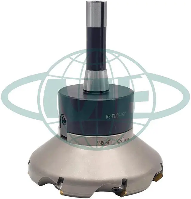 Alt view image 5 of 5 - CME 6" 45° Indexable Face Mill w/ R8 Arbor, SEAN42 Inserts Included, 7 Flutes