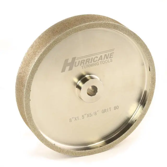 Main image of 8" CBN Grinding Wheel, 80 Grit, 1.5" Wide, 5/8" Bore, for Sharpening High Speed Steel Tools