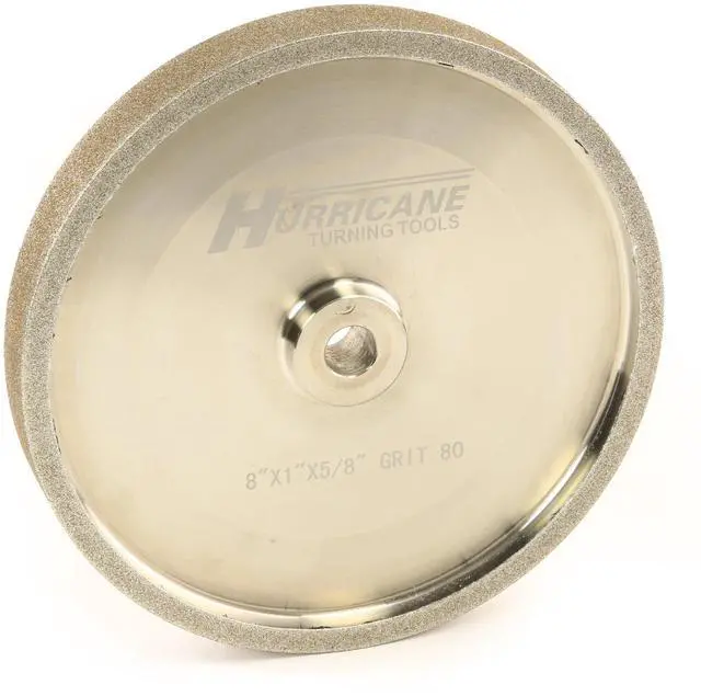 Main image of 8" CBN Grinding Wheel, 80 Grit, 1.0" Wide, 5/8" Bore, for Sharpening High Speed Steel Tools