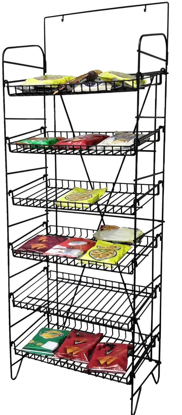 Main image of ® Wire Display for Chips, Snacks, Packaged Foods Boxes Jars Cans Beverage Beer T-Shirts 18X10X50" 12118-NPF