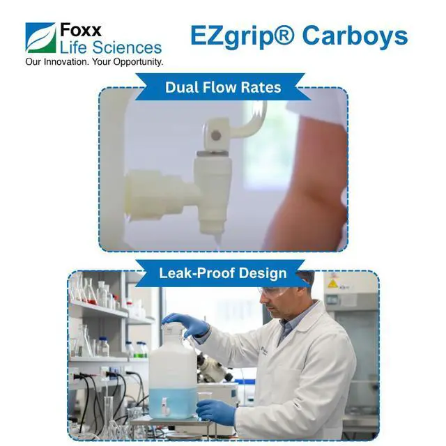 Alt view image 5 of 5 - 152-2211-OEM EZgrip HDPE Space Saving Carboy with Leakproof Spigot, 83mm VersaCap, 10L Capacity