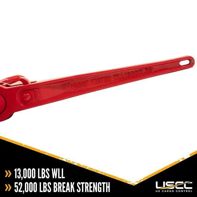 Alt view image 3 of 6 - Heavy Duty Ratchet Load Binder for 1/2" Grade 70 Chain (Working Load Limit: 13,000lb), 2-Pack