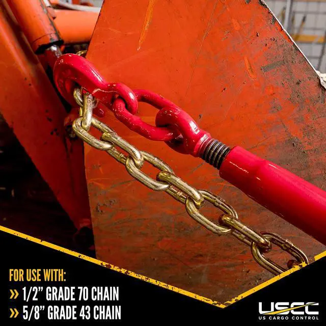 Alt view image 5 of 6 - Heavy Duty Ratchet Load Binder for 1/2" Grade 70 Chain (Working Load Limit: 13,000lb), 2-Pack