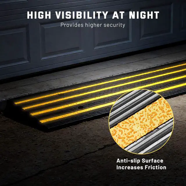Alt view image 4 of 6 - Driveway Curb Ramp Low Profile Car Ramp 2.6" Rise Garage Sidewalk 2 Pack