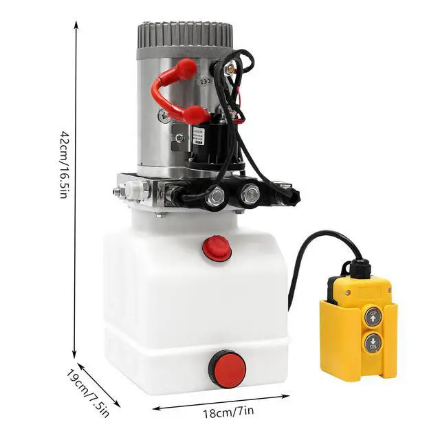 Alt view image 2 of 6 - 4.23 Quart Hydraulic Electric Pump 3KW 12V DC Double Acting Hydraulic Driven Pump Valve Hydraulic Power Pack Unit Hydrafore Pump with Oil Tank for Dump Truck Car Lifting Remote Control