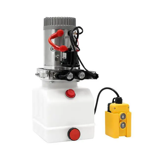Alt view image 3 of 6 - 4.23 Quart Hydraulic Electric Pump 3KW 12V DC Double Acting Hydraulic Driven Pump Valve Hydraulic Power Pack Unit Hydrafore Pump with Oil Tank for Dump Truck Car Lifting Remote Control