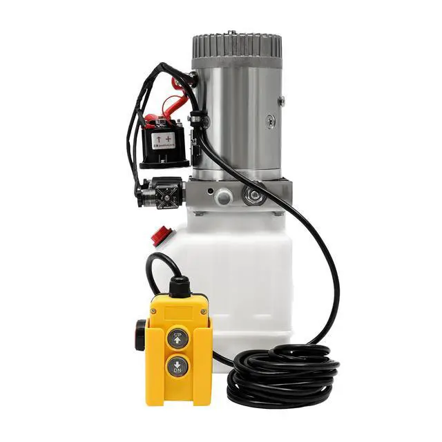 Alt view image 4 of 6 - 4.23 Quart Hydraulic Electric Pump 3KW 12V DC Double Acting Hydraulic Driven Pump Valve Hydraulic Power Pack Unit Hydrafore Pump with Oil Tank for Dump Truck Car Lifting Remote Control
