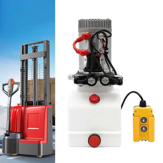 Alt view image 5 of 6 - 4.23 Quart Hydraulic Electric Pump 3KW 12V DC Double Acting Hydraulic Driven Pump Valve Hydraulic Power Pack Unit Hydrafore Pump with Oil Tank for Dump Truck Car Lifting Remote Control