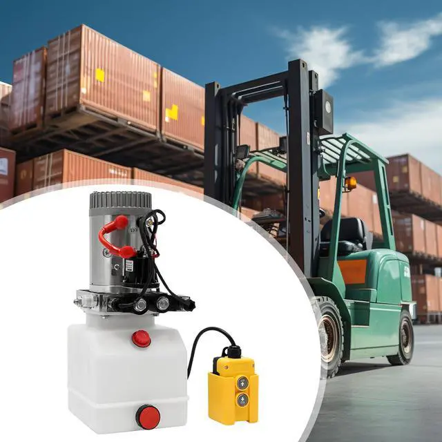 Alt view image 6 of 6 - 4.23 Quart Hydraulic Electric Pump 3KW 12V DC Double Acting Hydraulic Driven Pump Valve Hydraulic Power Pack Unit Hydrafore Pump with Oil Tank for Dump Truck Car Lifting Remote Control
