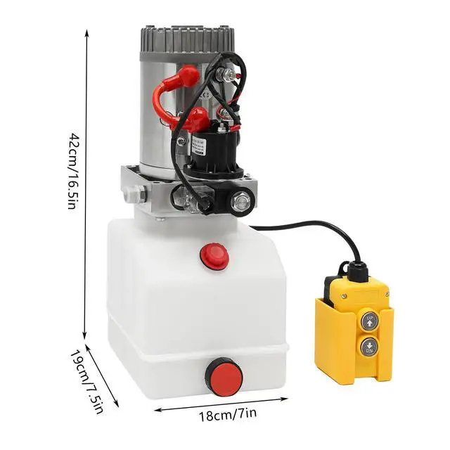 Alt view image 2 of 6 - 4.23 Quart Hydraulic Electric Pump 3KW 12V DC Single Acting Hydraulic Driven Pump Valve Hydraulic Power Pack Unit Hydrafore Pump with Oil Tank for Dump Truck Car Lifting Remote Control