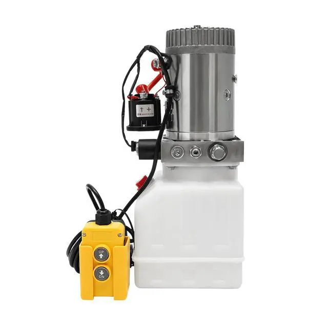Alt view image 5 of 6 - 4.23 Quart Hydraulic Electric Pump 3KW 12V DC Single Acting Hydraulic Driven Pump Valve Hydraulic Power Pack Unit Hydrafore Pump with Oil Tank for Dump Truck Car Lifting Remote Control
