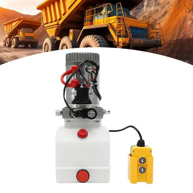 Alt view image 6 of 6 - 4.23 Quart Hydraulic Electric Pump 3KW 12V DC Single Acting Hydraulic Driven Pump Valve Hydraulic Power Pack Unit Hydrafore Pump with Oil Tank for Dump Truck Car Lifting Remote Control