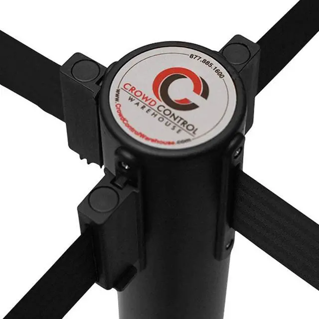 Alt view image 4 of 6 - CCW Series RBB-100- Set of 2 Stanchion Retractable Belt Barriers- Easy to Assemble, No Tools Required (10 Foot Belt, Green Belt with Polished Stainless Steel Post)
