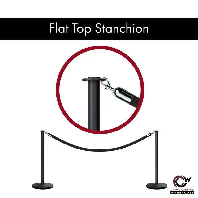 Alt view image 3 of 6 - Cline Post and Rope Stanchion, Sloped Base, (Polished Stainless Steel Post, Flat Top)