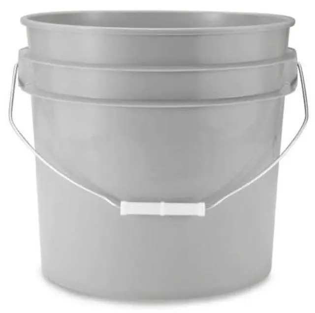 Alt view image 3 of 6 - 3.5 Gallon Food Grade Grey Bucket Pail with Green Screw on Air-Tight Lid (Pack of 4) BPA Free containers -Made in USA