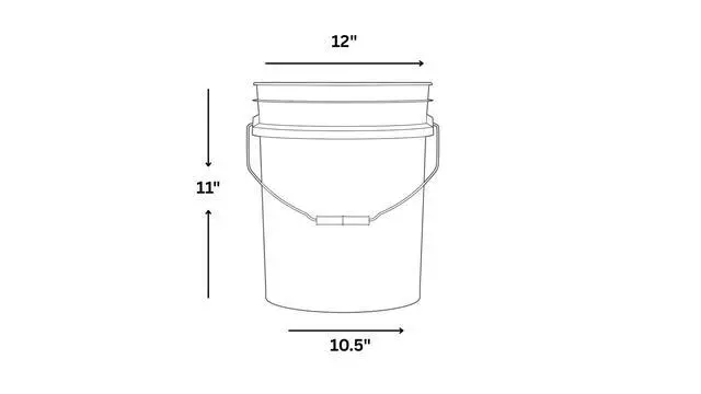 Alt view image 6 of 6 - 3.5 Gallon Food Grade Grey Bucket Pail with Green Screw on Air-Tight Lid (Pack of 4) BPA Free containers -Made in USA