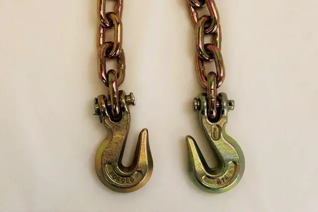 Alt view image 2 of 2 - 3/8" Chains x 10ft with Clevis Grab Hooks (4 Pack)