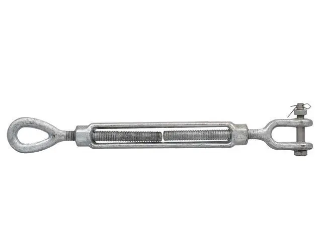 Main image of 1-1/4 Inch x 18 Inch Jaw and Eye Galvanized Turnbuckle, Working Load Limit 15,200 Pounds, Uses: Tower, Suspension, Mining, Rigging, Tensioning