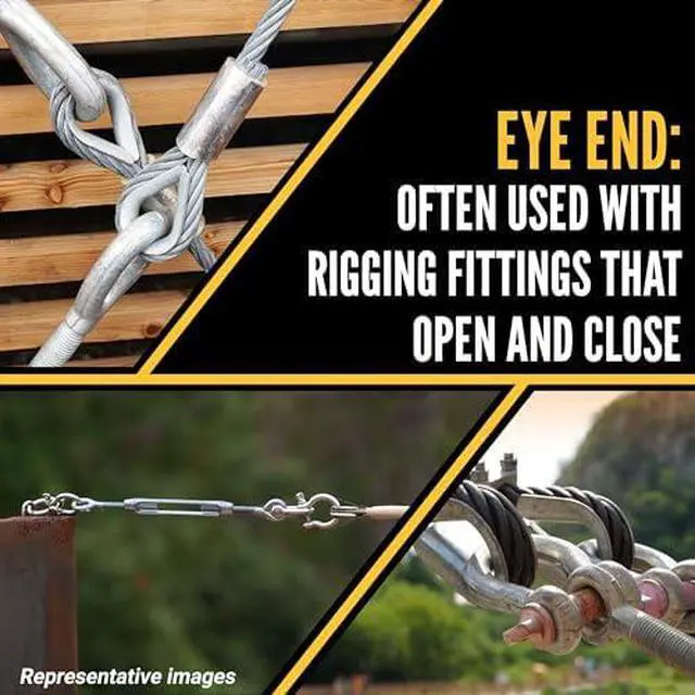 Alt view image 3 of 6 - 5/8 Inch x 12 Inch Jaw and Eye Galvanized Turnbuckle, Working Load Limit 3,500 Pounds, 4 Pack, Uses: Tower, Suspension, Tensioning