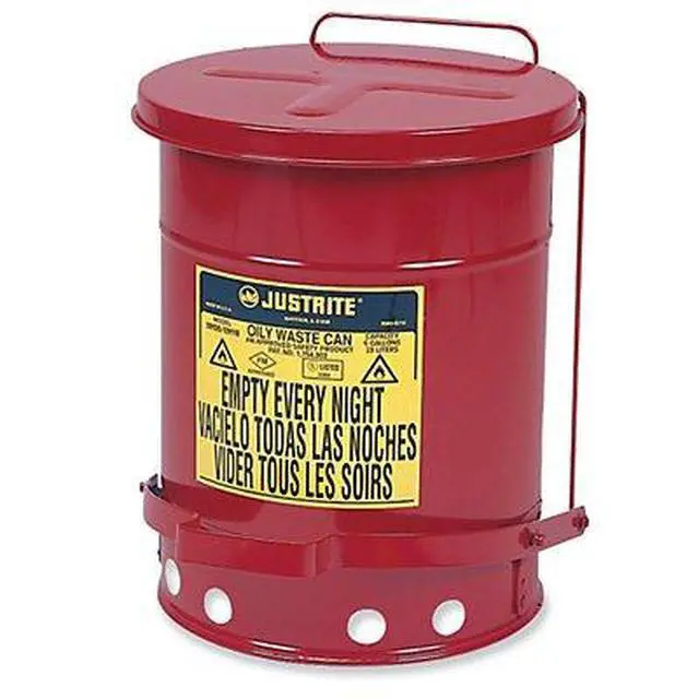 Alt view image 2 of 2 - 09300 Red Galvanized Steel Oily Waste Safety Can - 10 Gallon Capacity