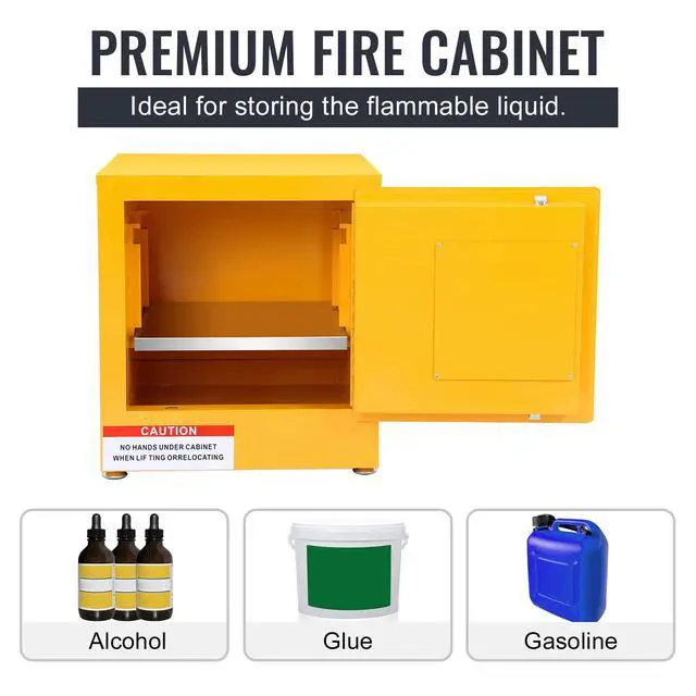 Alt view image 6 of 6 - 17x17x18 inch Double-Walled Fire Safety Cabinet, Heavy Duty Steel with Air Isolation Layer, Ideal for Secure Storage of Flammable Materials in Industrial and Home Use