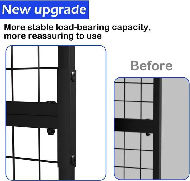 Alt view image 5 of 6 - Grid Wall Panels Display Stand - Metal Shelving with 30 Hooks for Vendor Events Art Panels Heavy Duty Floor Standing Movable Detachable Retail Display Stand Wire Grid Tower for Easy Transport(2pcs)
