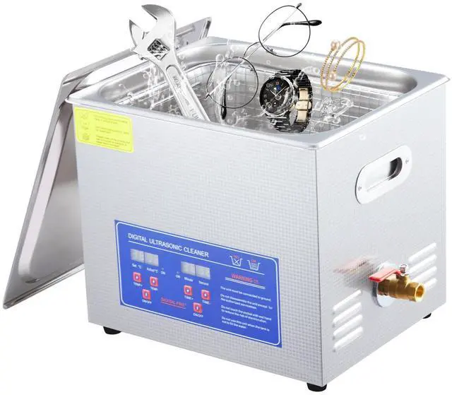 Main image of Commercial Ultrasonic Cleaner, 10 L Professional Ultrasonic Cleaner, 40kHz with Digital Timer&Heater, 240 w Excellent Cleaning Machine for Watch Eyeglasses Rings