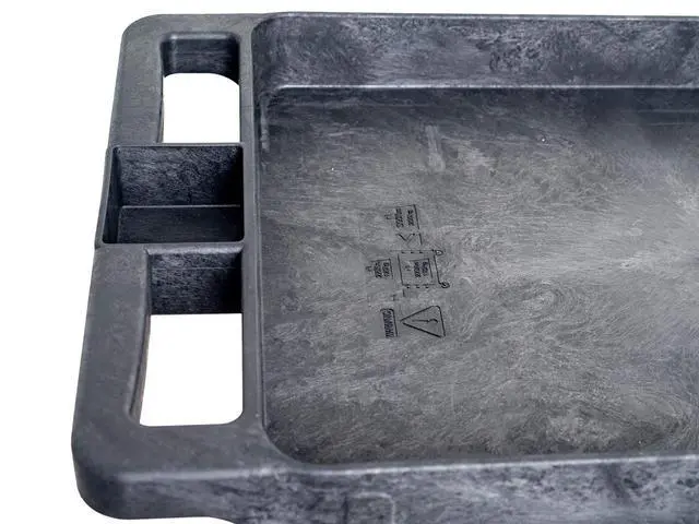 Alt view image 5 of 6 - 550lb Capacity Heavy Duty Plastic Utility Cart 34-1/2" L x 16-3/4" W with Handle 2 Shelves
