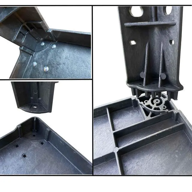Alt view image 6 of 6 - 550lb Capacity Heavy Duty Plastic Utility Cart 34-1/2" L x 16-3/4" W with Handle 2 Shelves