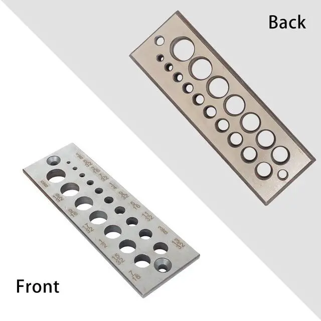 Alt view image 3 of 6 - A2 Steel Dowel Plate, Steel Dowel Plate 17 Holes Dowel Maker Steel Plate with Holes from 1/8 Inch to 5/8 Inch for Woodworking, High Speed Steel Dowel Plate 17 Holes English System