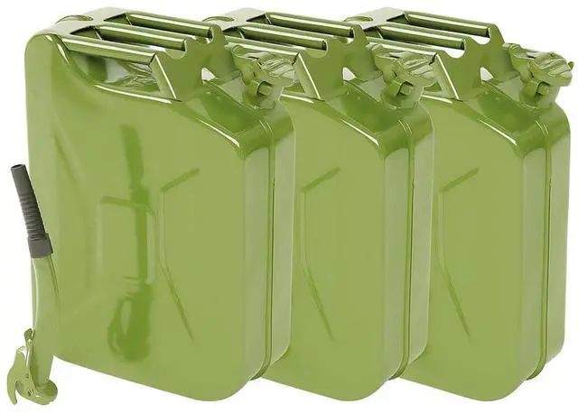 Main image of 5.3 Gallon Metal Container with Spout and Handle, Green,3 Pack