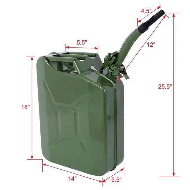 Alt view image 2 of 6 - 5.3 Gallon Metal Container with Spout and Handle, Green,3 Pack