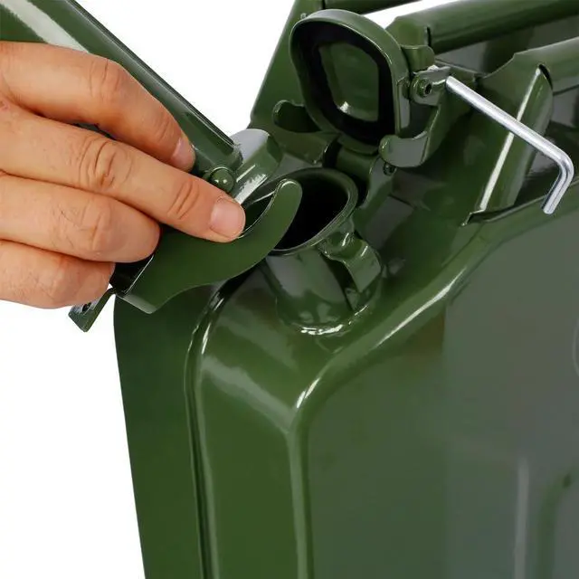 Alt view image 3 of 6 - 5.3 Gallon Metal Container with Spout and Handle, Green,3 Pack