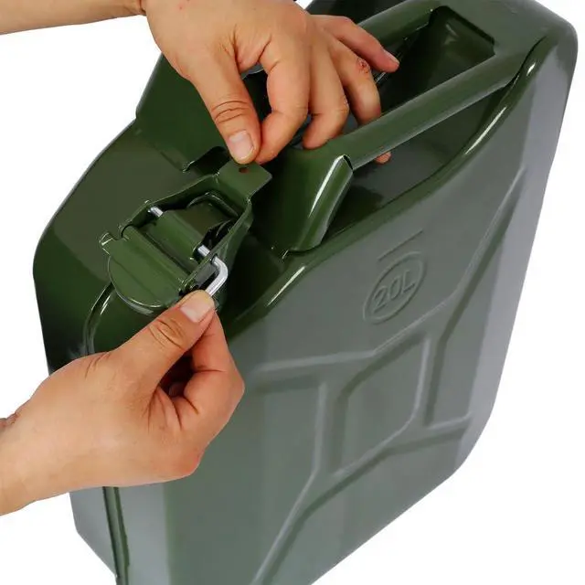 Alt view image 4 of 6 - 5.3 Gallon Metal Container with Spout and Handle, Green,3 Pack