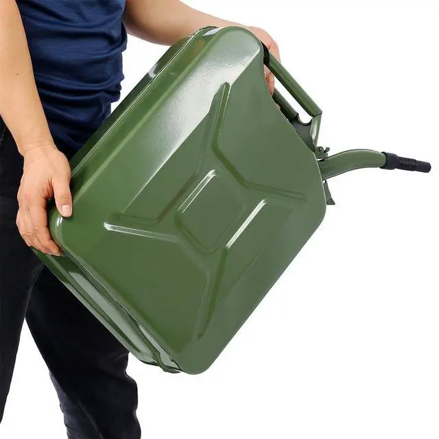 Alt view image 6 of 6 - 5.3 Gallon Metal Container with Spout and Handle, Green,3 Pack