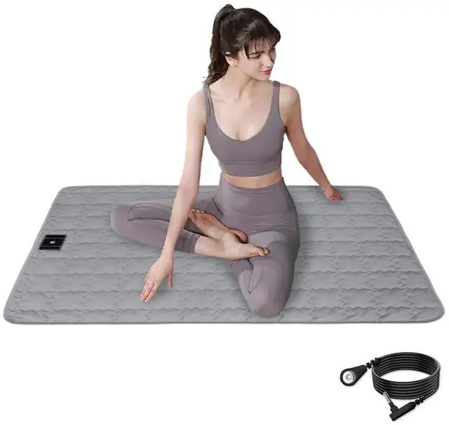 Main image of Grounding Mat Cotton Grounding Pad for Bed, Grounding Sheet Anti-Slip Mat Pad with Cotton & Silver Fiber, with 15ft Grounding Cord for Sleep for Stress Relief Sleep Improvement 23 * 35in