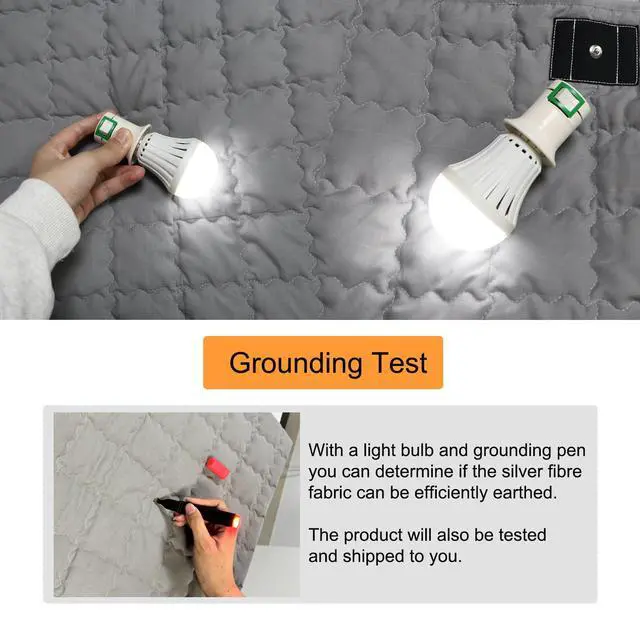 Alt view image 3 of 6 - Grounding Mat Cotton Grounding Pad for Bed, Grounding Sheet Anti-Slip Mat Pad with Cotton & Silver Fiber, with 15ft Grounding Cord for Sleep for Stress Relief Sleep Improvement 23 * 35in