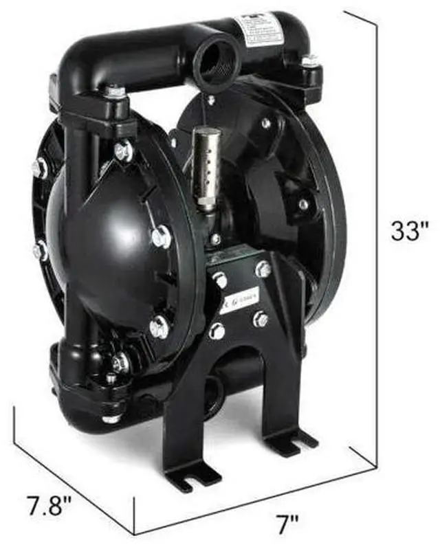 Alt view image 2 of 6 - Air-Operated Double Diaphragm Pump QBY4-25L 1 inch Inlet Outlet 120PSI 150 Petroleum Fluids 35GPM Aluminum for Chemical Industrial Use