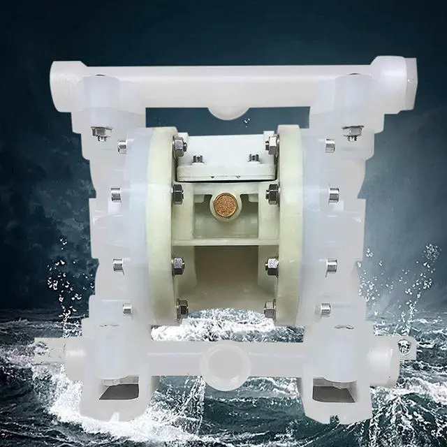 Alt view image 2 of 4 - Air Diaphragm Pump, 3t/h Flow Air-Operated Double Pneumatic Transfer Pump, 0.23 Inch Air Inlet, 101 PSI Heavy Duty for Chemical Industrial Scientific Lab Vacuum Pumps