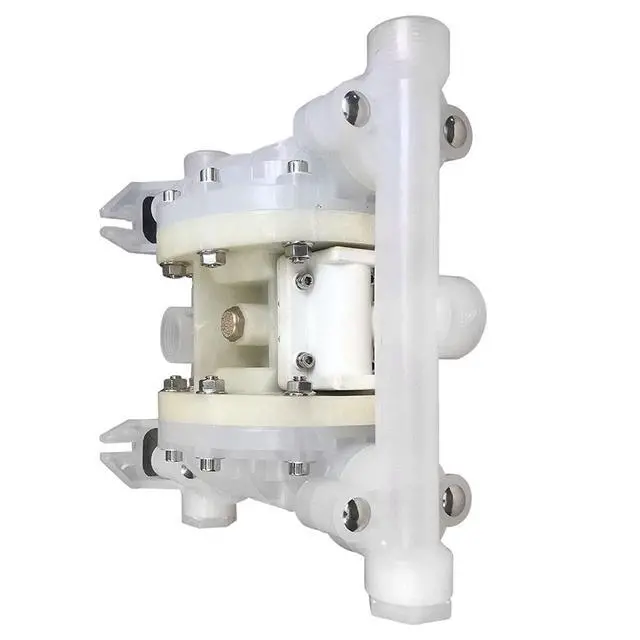 Alt view image 3 of 4 - Air Diaphragm Pump, 3t/h Flow Air-Operated Double Pneumatic Transfer Pump, 0.23 Inch Air Inlet, 101 PSI Heavy Duty for Chemical Industrial Scientific Lab Vacuum Pumps