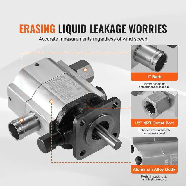 Alt view image 3 of 6 - Hydraulic Wood Log Splitter Pump Kit, 13 GPM, 2 Stage 4000 PSI Aluminum Hydraulic Gear Pump, with Coupling Installation Base 1/2'' NPT Outlet 3600 RPM, for Small Engine Mounting Log Splitter