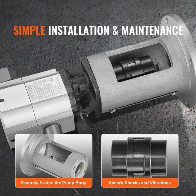 Alt view image 4 of 6 - Hydraulic Wood Log Splitter Pump Kit, 13 GPM, 2 Stage 4000 PSI Aluminum Hydraulic Gear Pump, with Coupling Installation Base 1/2'' NPT Outlet 3600 RPM, for Small Engine Mounting Log Splitter