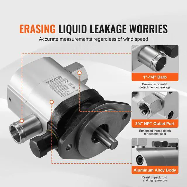 Alt view image 3 of 6 - Industrial Silver Aluminum Hydraulic Wood Log Splitter Pump, 22GPM 4000PSI 3600RPM, 1" Inlet 3/4" NPT Outlet, for Small Engine Mounting Log Splitters Snowplow